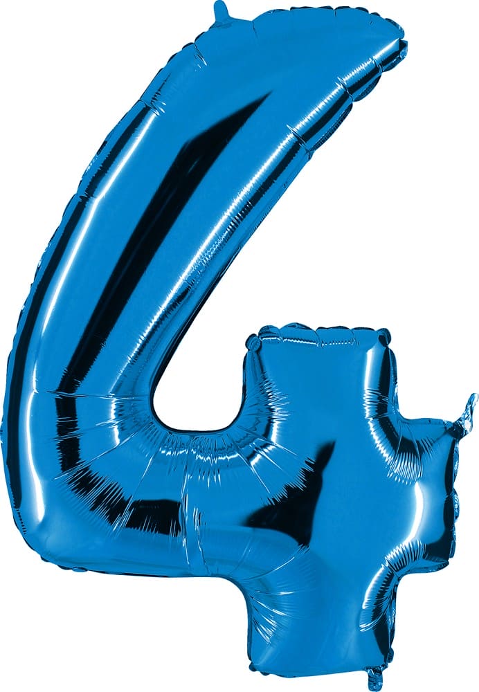 Zahlenballon 4 XXL  - Blau