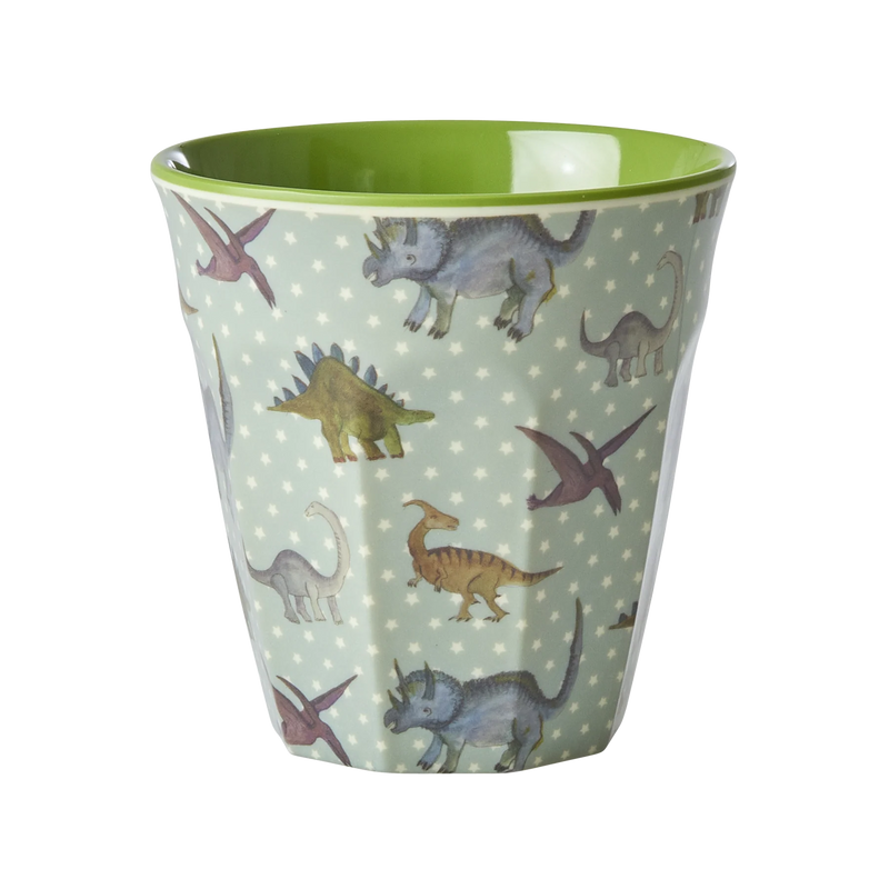 Mittelgroße Becher - Graublau - New Dino Print