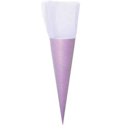 Schultüte mit Tüllverschluss, 70cm, Glitter-Violett, FSC Recycled