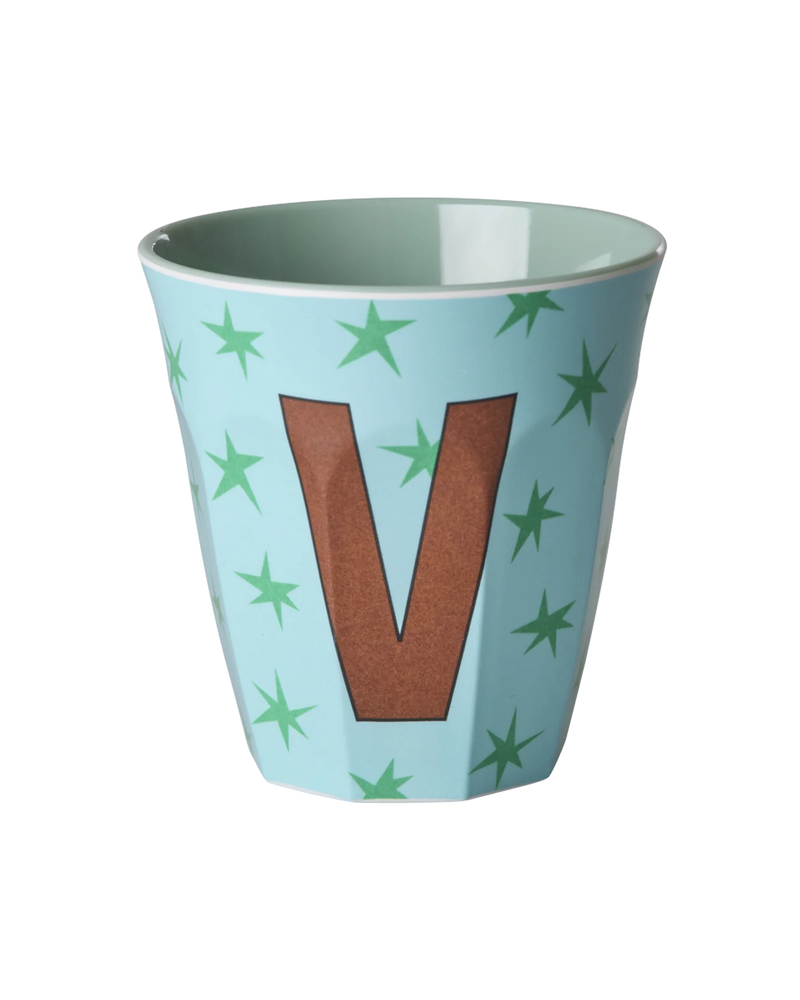 Medium Cup - Soft Blue - V - Stars