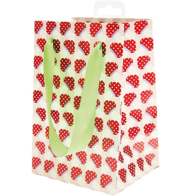 GESCHENKTÜTE FLIEGENPILZ PIXEL CREME 12X18X10CM