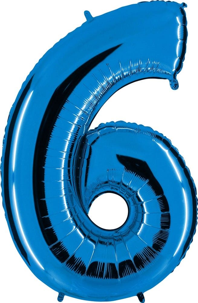 Zahlenballon 6 XXL  - Blau