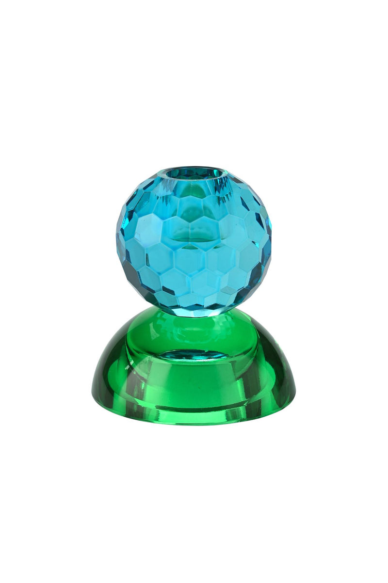 SARI, KRISTALLGLAS, KERZENHALTER/TEELICHTHALTER, KUGEL/CABOCHON, BLAU/GRÜN, GS