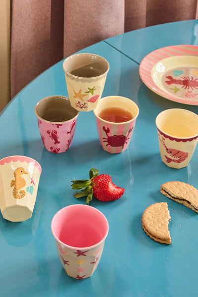 Kleine Becher - Koralle - Ocean Print - 6er Pack