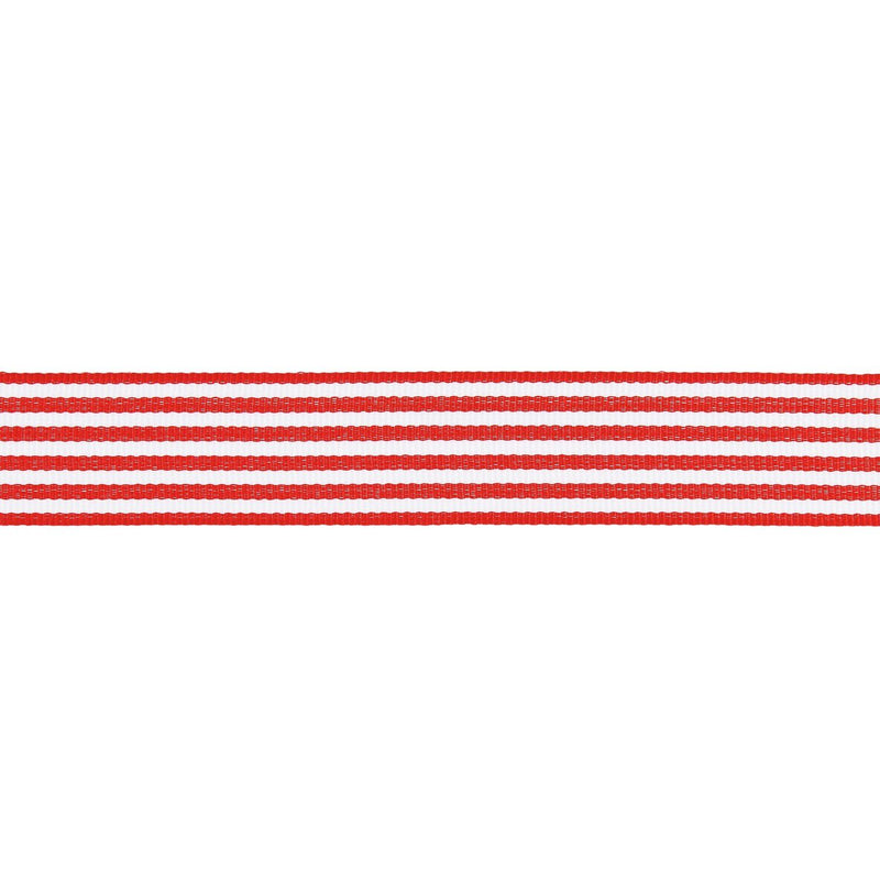 WEBBAND DUO STREIFEN ROT/WEISS 25MMX3M