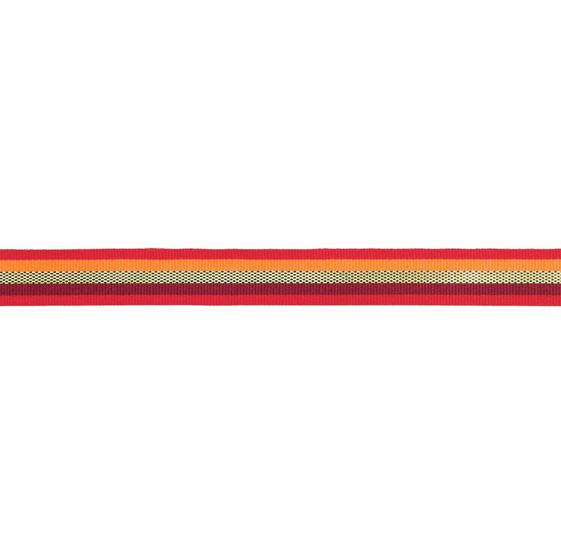 WEBBAND MULTI STREIFEN ROT/GOLD 13MMX3M