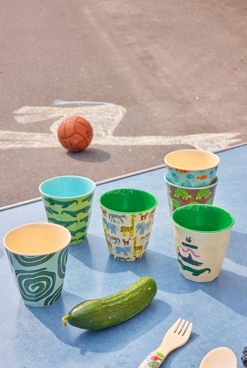 Kleiner Becher - Mint - Wildlife Print