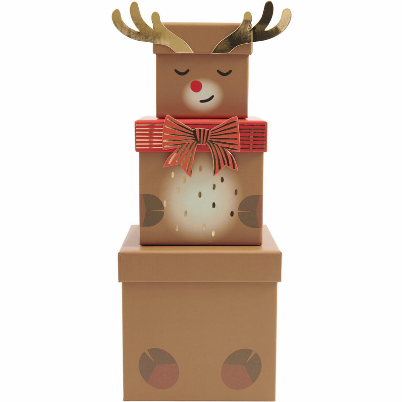 GESCHENKBOXEN-SET RENTIER 5-TEILIG