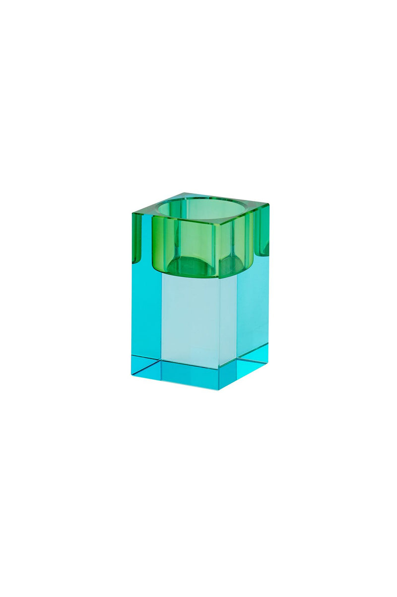SARI, KRISTALLGLAS, TEELICHTHALTER S(H7,7CM), BLAU/GRÜN, GS