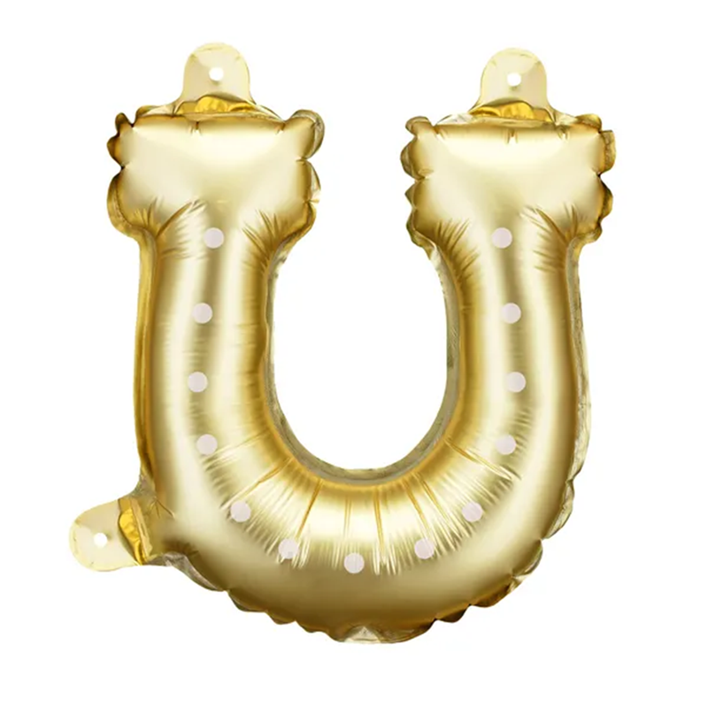 3 Folienballons für Girlanden - Horseshoe - Gold