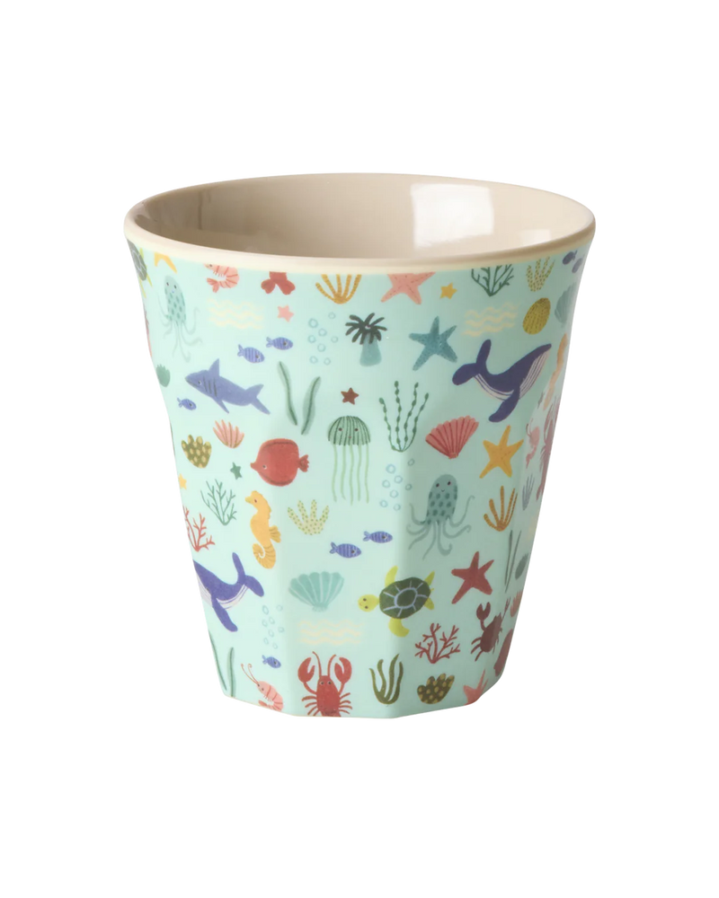 Mittelgroße Kinderbecher - Blau - Ocean Print