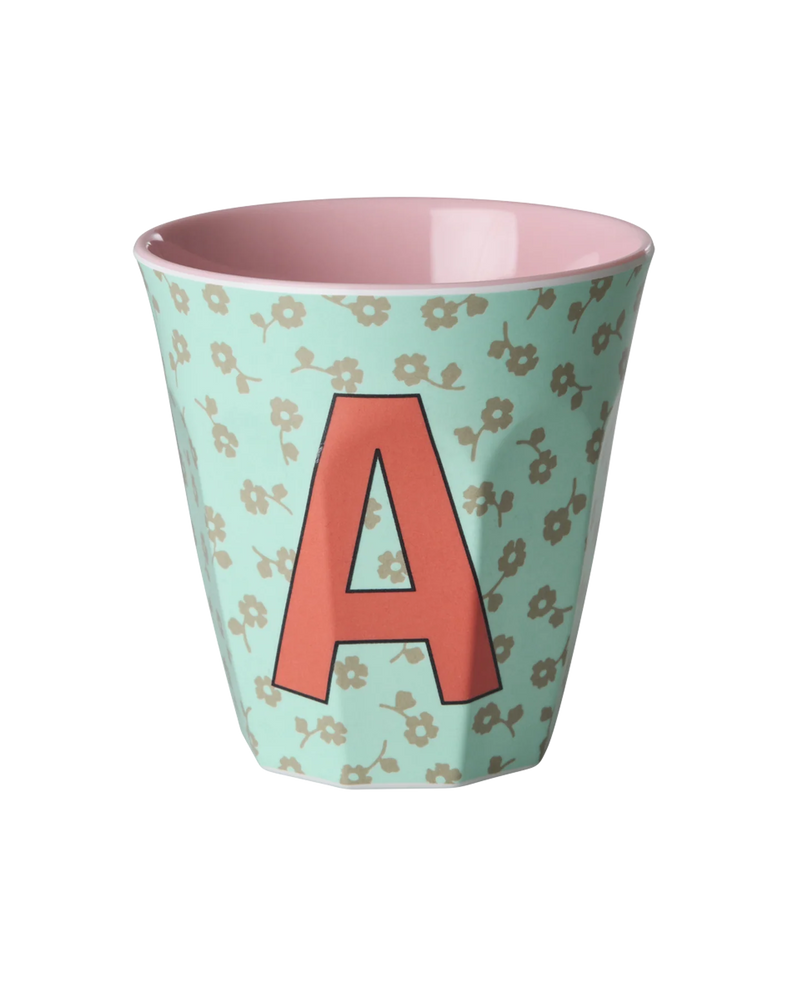Medium Cup - Mint - A - Flowers