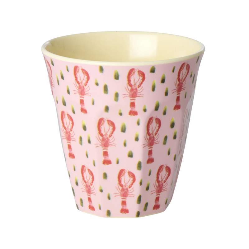 Mittelgroße Becher - Pink - Pink Lobster Print