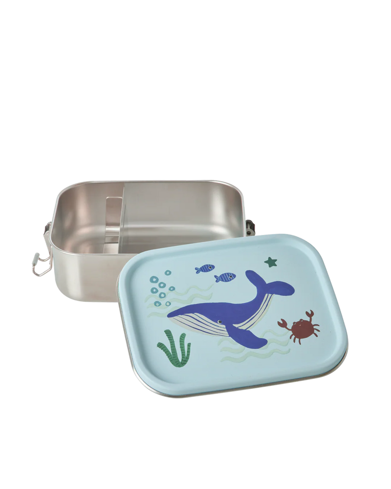 Kleine Rostfreier Stahl Brotdose - Blau - Ocean Print