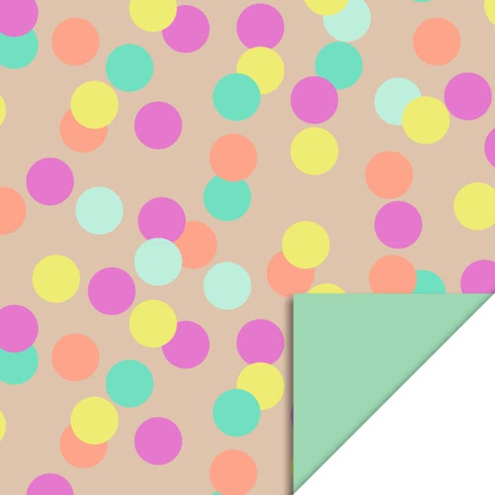 Geschenkpapier "Big Confetti Nude - Mint" (70 cm x 3 m)