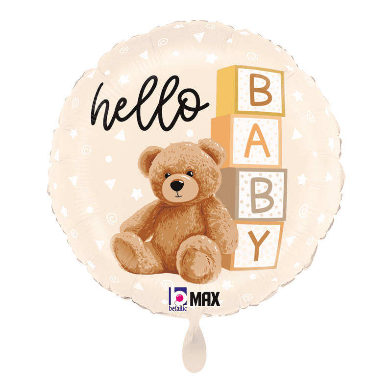 Folienballon Hello Baby Teddy Bear