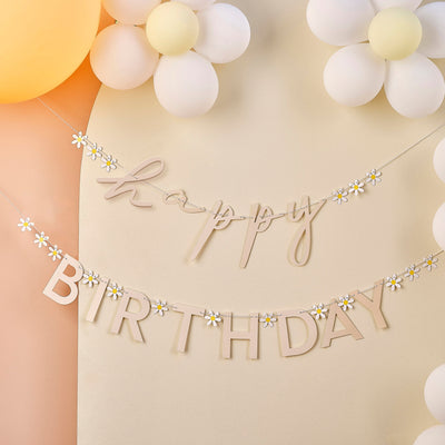Geburtstags-Girlande mit Gänseblümchenmotiv für fröhliche Anlässe | Boutique Ballooons