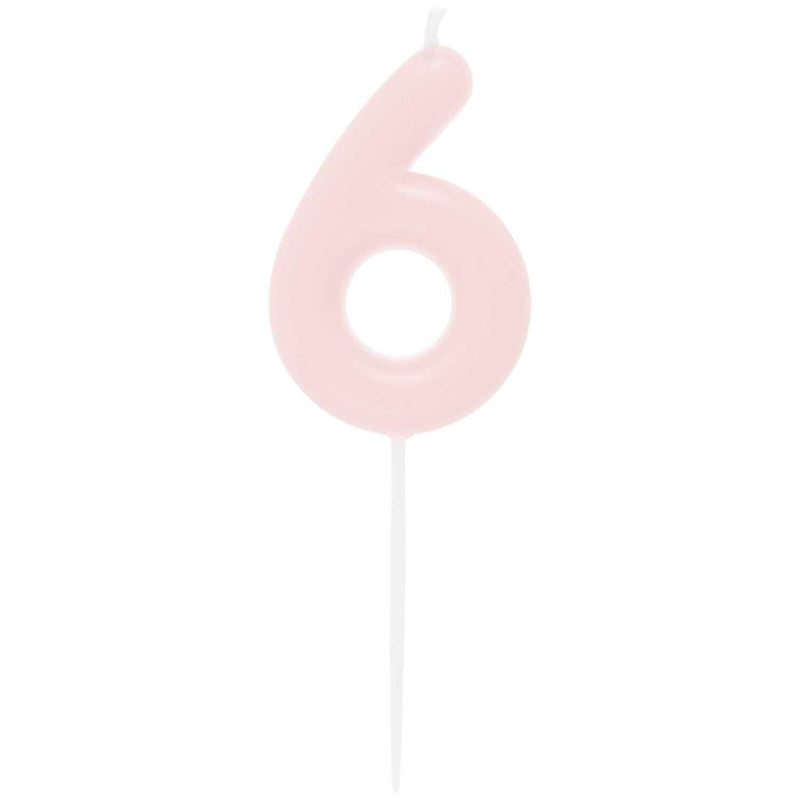 ZAHLENKERZE 6 ROSA 10,5CM | Boutique Ballooons
