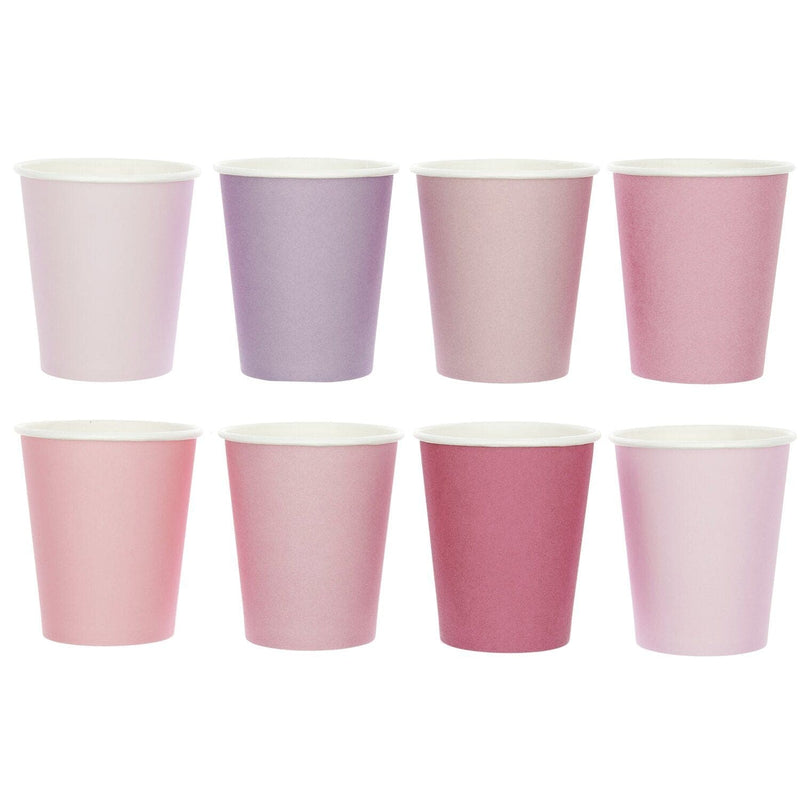 Pappbecher Mix, Rosa, FSC MIX, 8 Stk, 8 verschiedene Farben, 250 ml, 94 mm x 80 mm, 268 g/m2