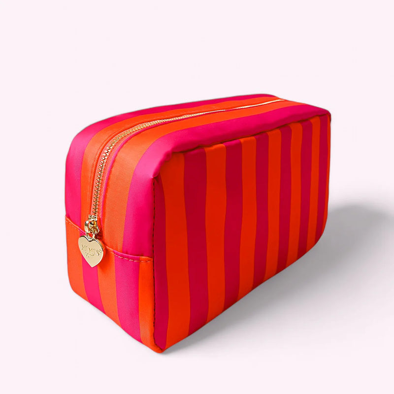 Romy Kosmetiktasche L Stripes Neon Pink Orange