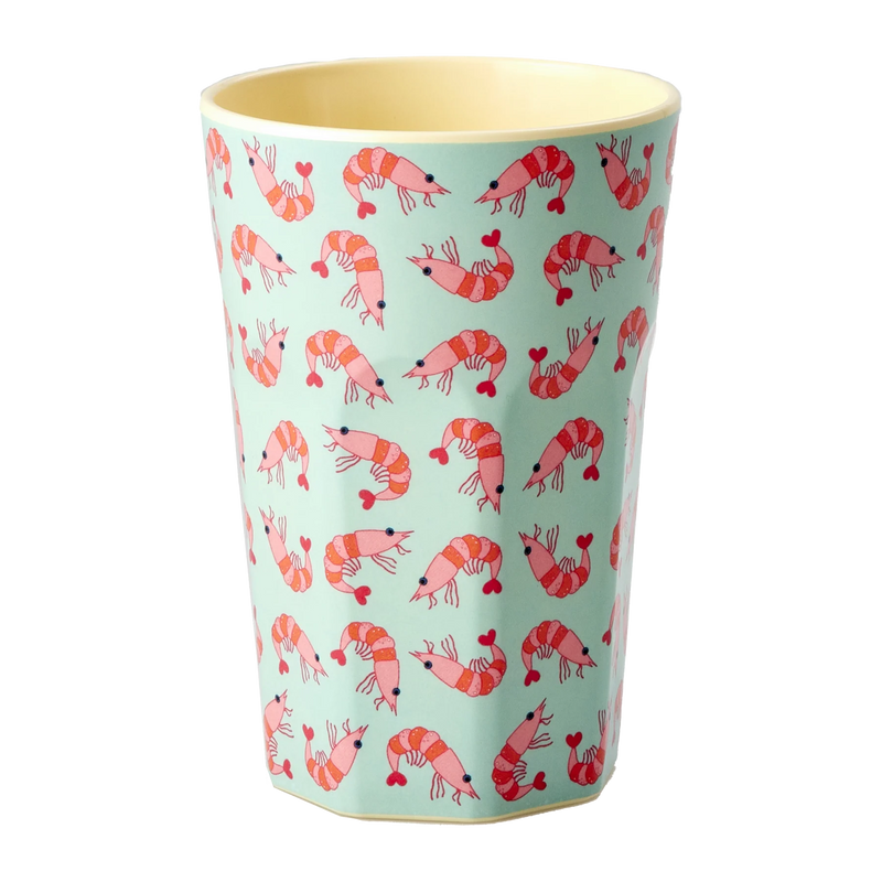 Großer Becher - Mint - Shrimp Print