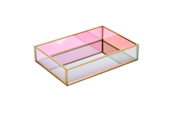 MIRROR, GLASBOX, RECHTECKIG, TRANSPARENT/GOLD