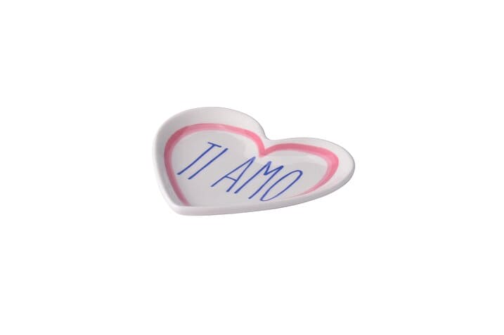 LOVE PLATES, DEKO-TELLER, PORZELLAN, MOTIV: TI AMO, HERZ, FLACH, WEISS
