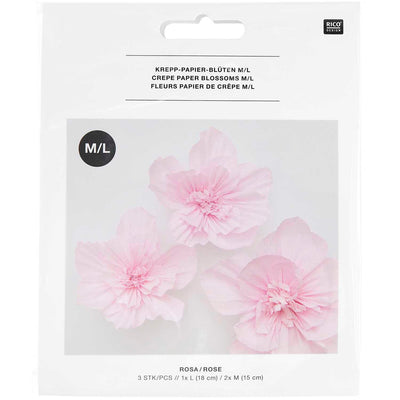 Krepppapier Blüten, Rosa, L/M, FSC MIX