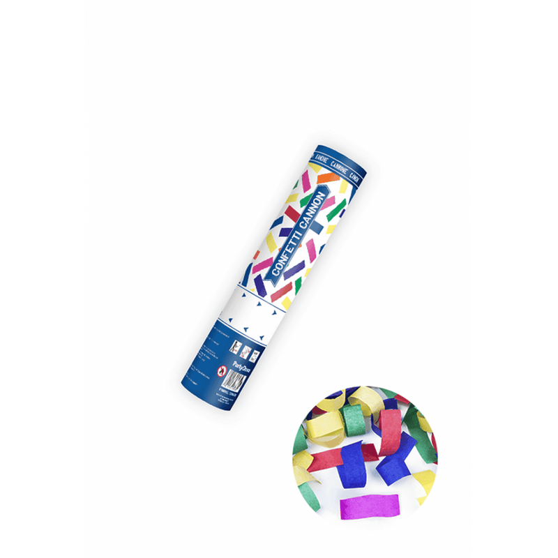 Konfettikanone XS - 20cm - Papier - Streifen - Bunt