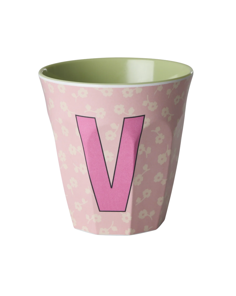 Medium Cup - Soft Pink - V - Flowers