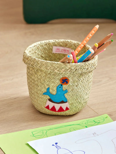 Kleine Raffia Aufbewahrungskorb - Natürlich - Circus Theme