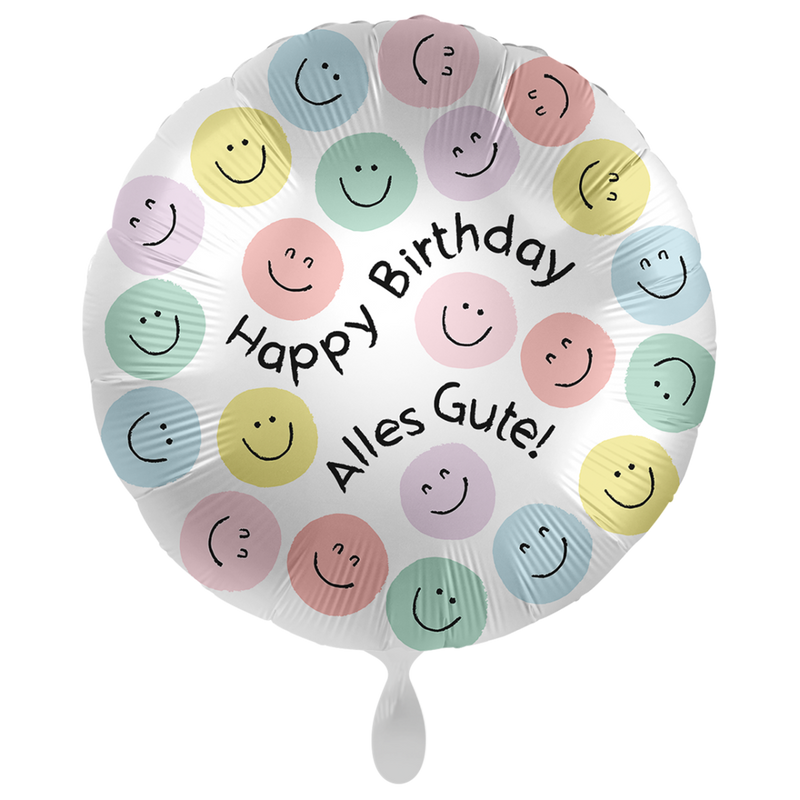 Folienballon Colourful Smileys Birthday XXL