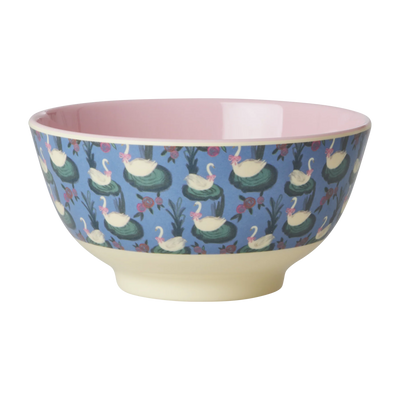 Mittelgroße Schüssel - Blau - Swan Lake Print