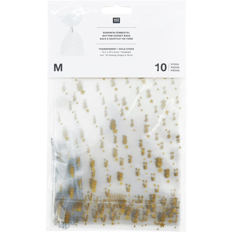 KEKSTÜTEN GOLDENE STERNE RASTER 10 STÜCK 144x240mm