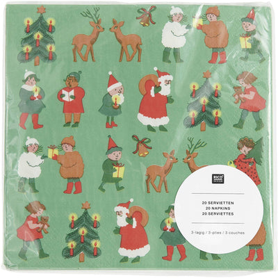 SERVIETTEN WEIHNACHTSFIGUREN 20 STÜCK