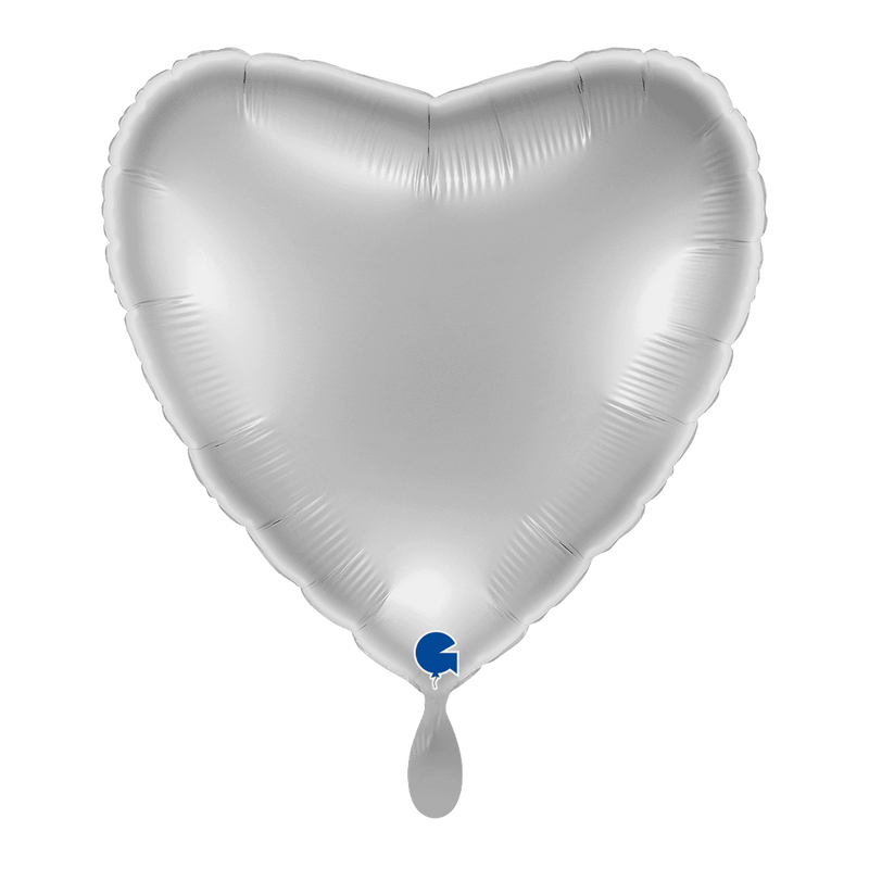 Herzballon XL Silber