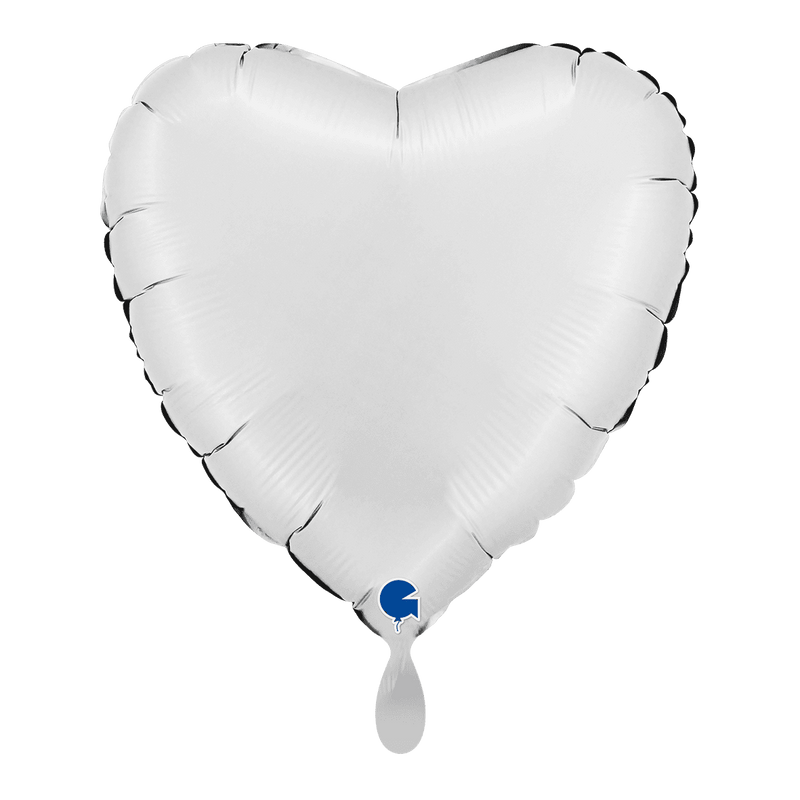 Herzballon Satin Weiß