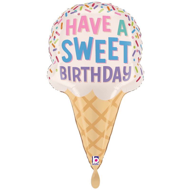 Folienballon Sweet Birthday Ice Cream Cone