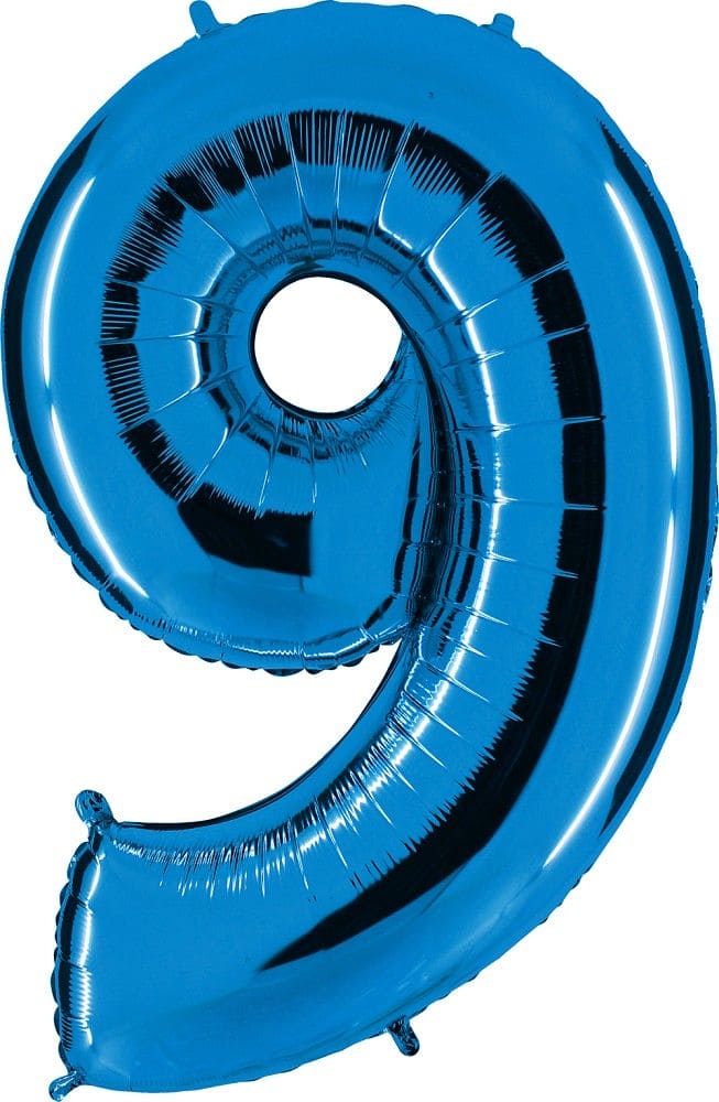 Zahlenballon 9 XXL  - Blau