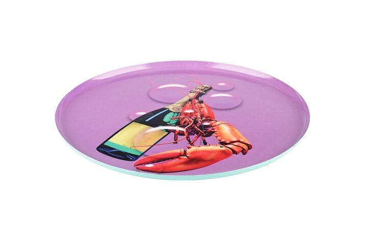 LOVE TRAYS, DEKOTABLETT, M, MOTIV: CHAMPAGNER UND HUMMER, VIOLETT