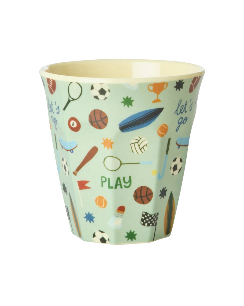 Mittelgroße Kinderbecher - Hellgrün - Sports Print