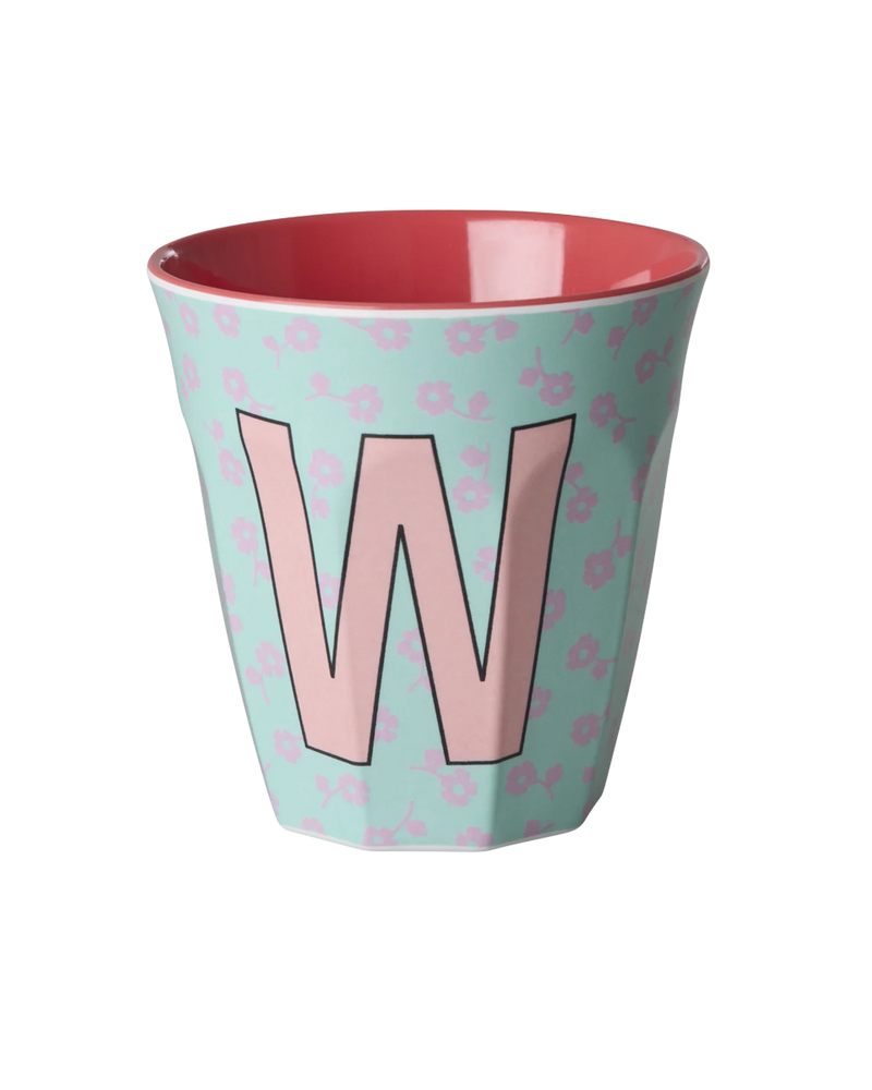Medium Cup - Soft Blue - W - Flowers