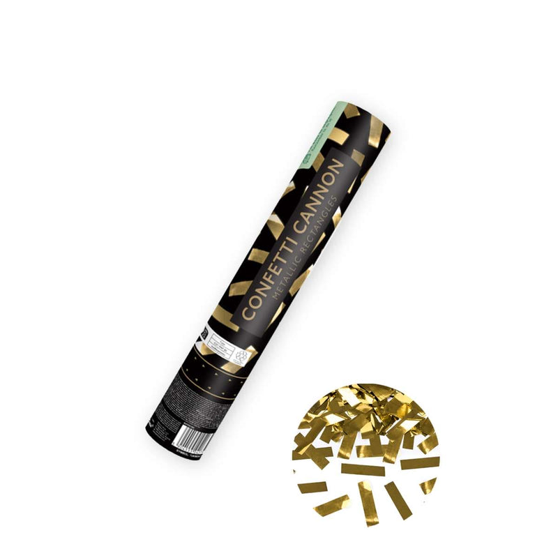 Konfettikanone - 28cm - Metallic - Streifen - Gold