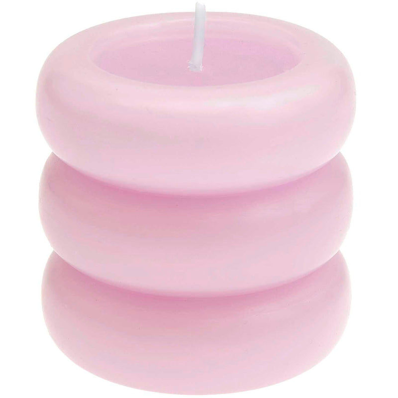 Stumpenkerze "Ringe" Dunkle Beere 7x7 cm, 220 g Brenndauer: 20h