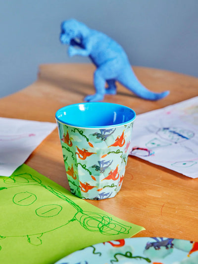 Mittelgroße Becher - Blau - Dragon Print
