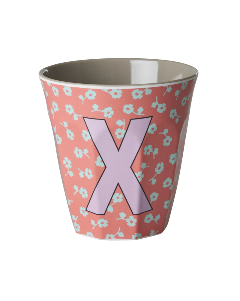 Medium Cup - Coral - X - Flowers