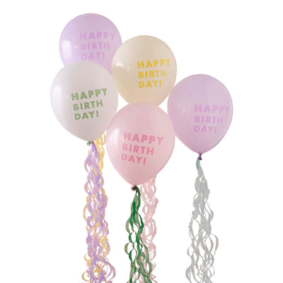 Pastellfarbenes Happy Birthday Ballon-Set | Boutique Ballooons