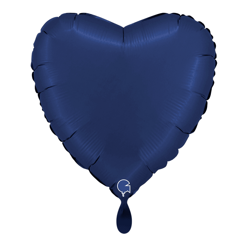 Herzballon Satin Marineblau