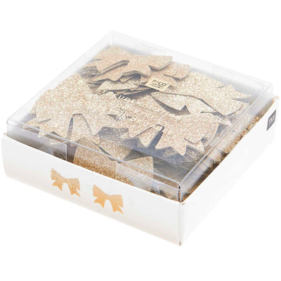 Streudekoration Schleifen, Gold Glitzer, FSC MIX