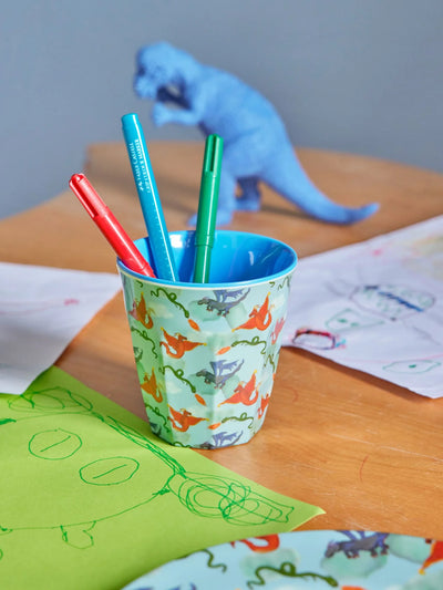 Mittelgroße Becher - Blau - Dragon Print